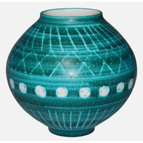 Aerin Calinda Moon Vase Deco Rimini Green Made in Italy